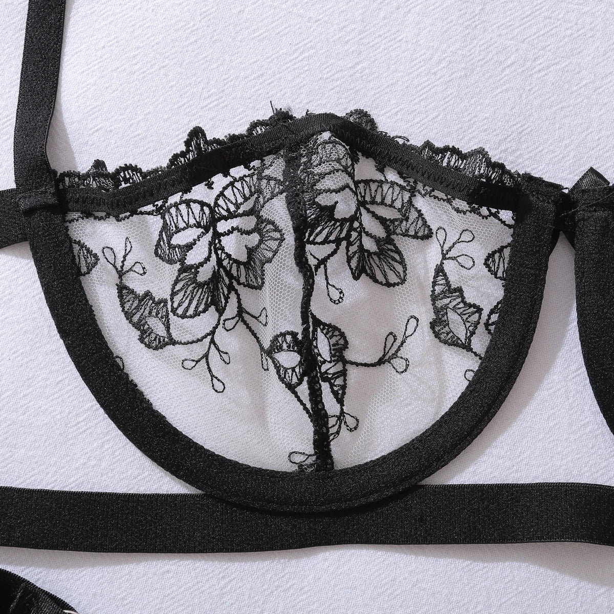 Luxury Black Embroidery Pure Desire Sexy Lingerie